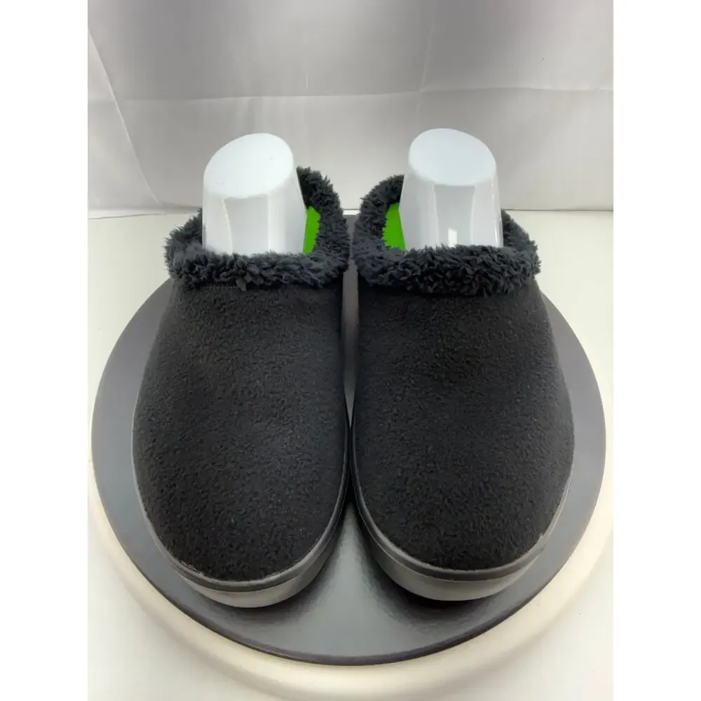 Oofos Oocoozie Mule Mens‎ Size 11 Black Sherpa Comfort Recovery Slip On Shoes